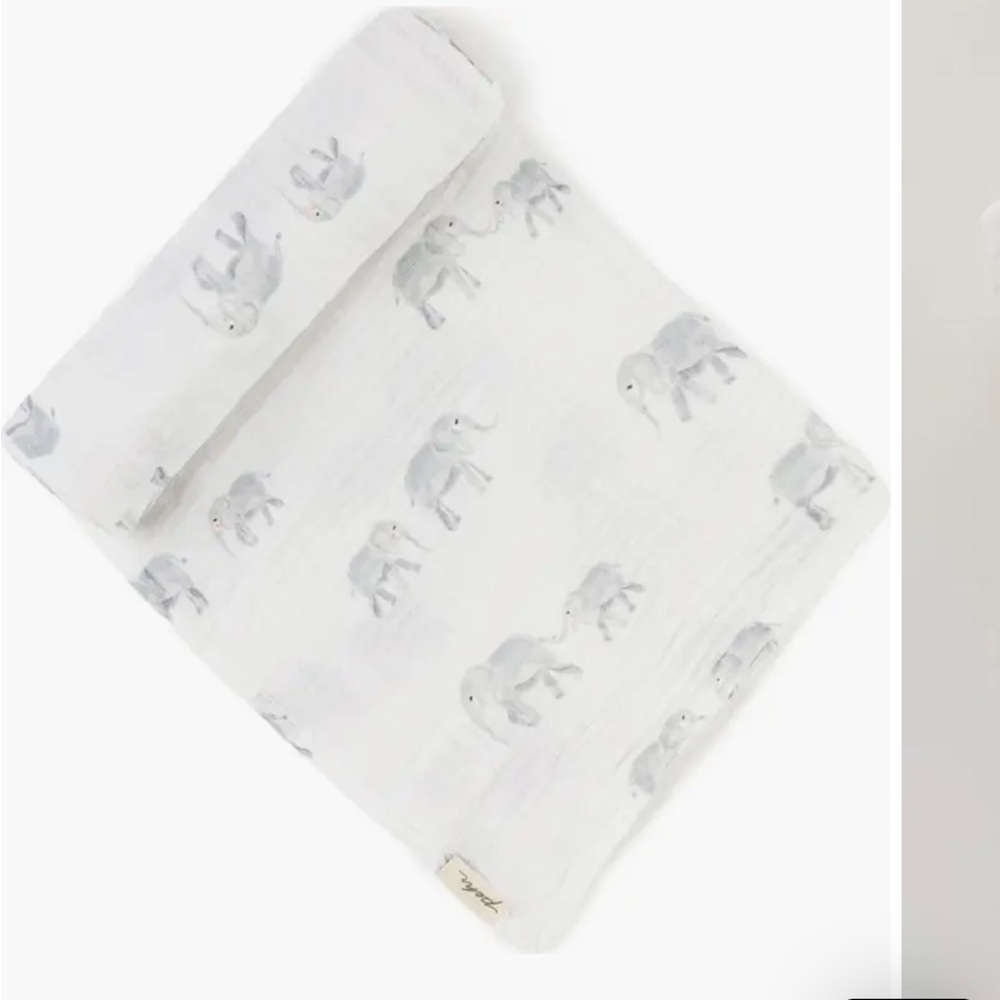 Pehr Elephant Print Muslin Swaddle